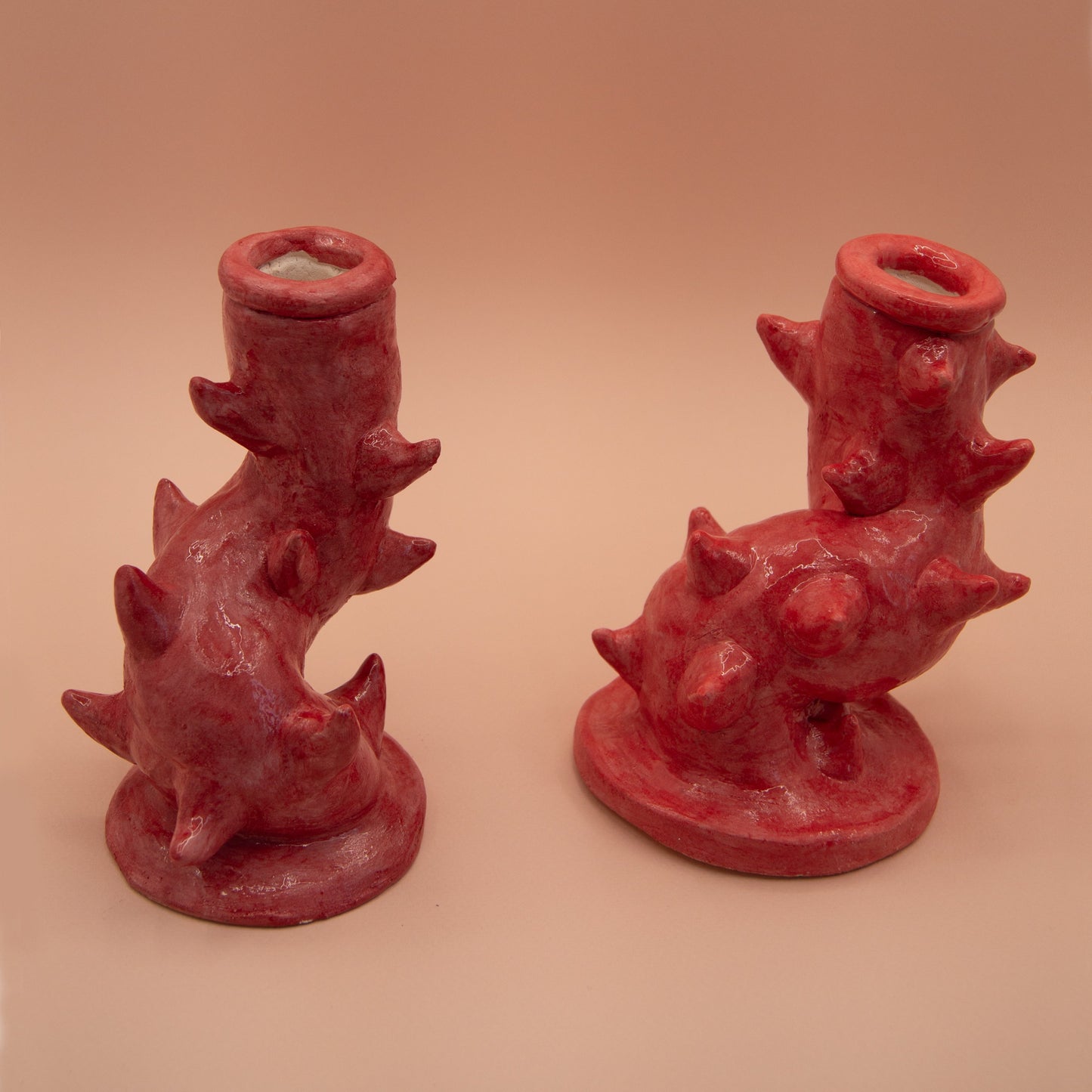 Bold handmade candle holders