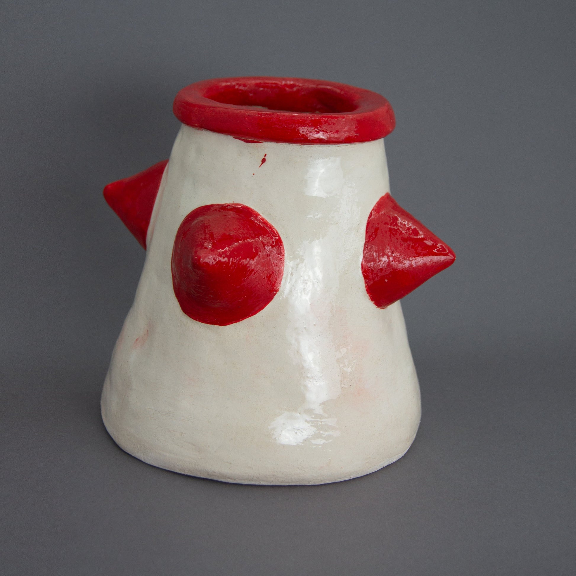 Handmade red art vase